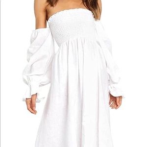 White off the shoulder flowy dress